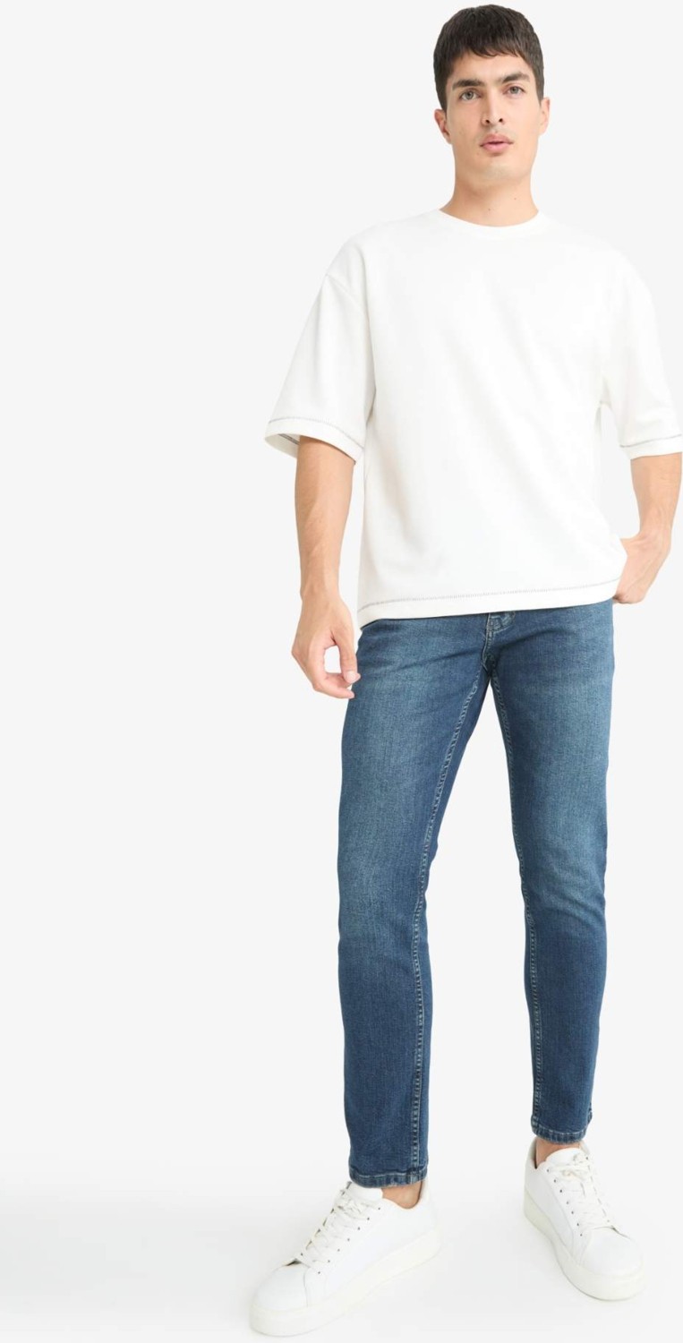 DeFacto Pedro Slim Fit Dar Kalıp Normal Bel Dar Paça Jean Pantolon G2235AX25AU görsel 4