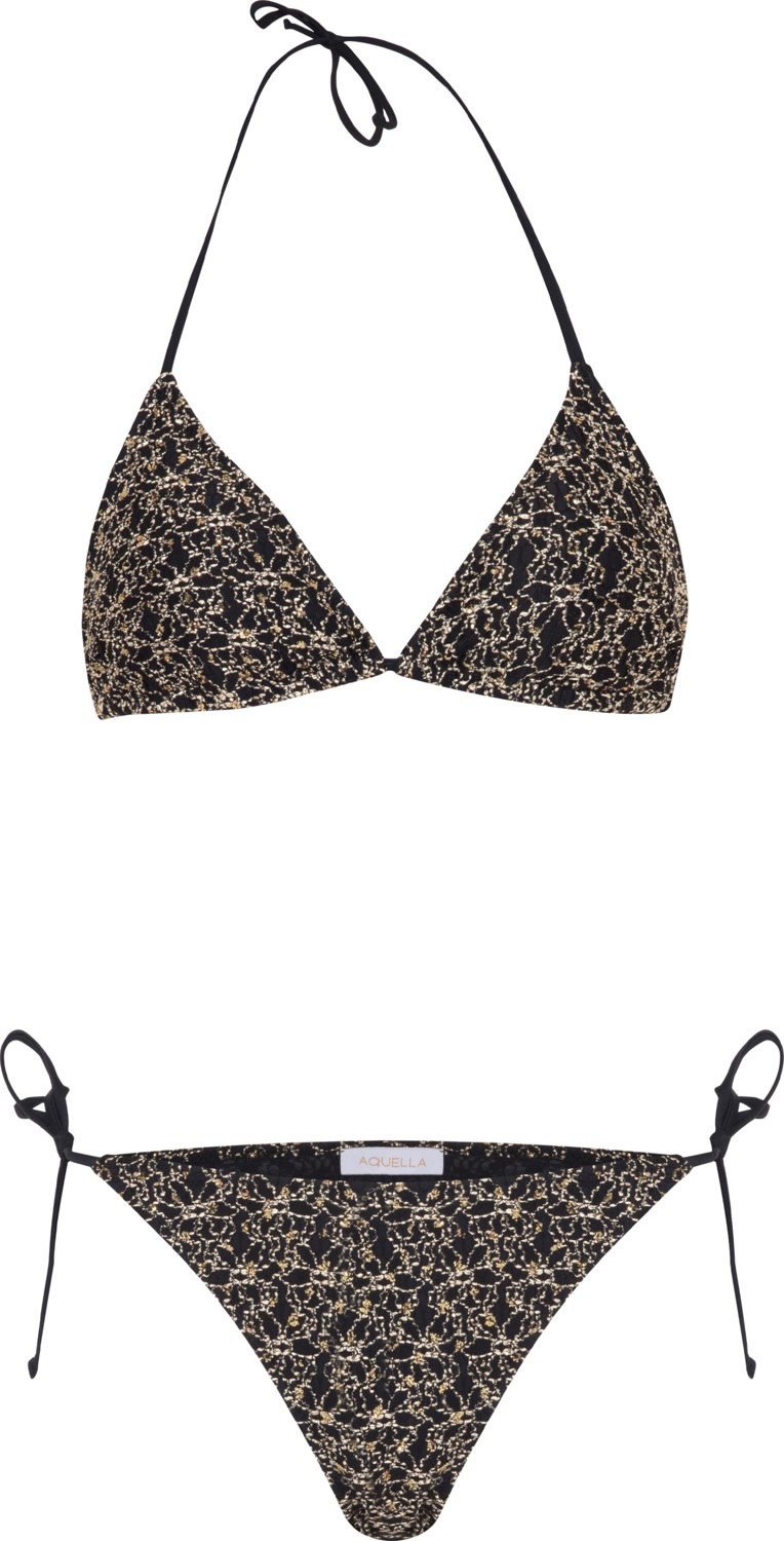 Aquella Gold Işleme Örme Üçgen Bikini Takım
