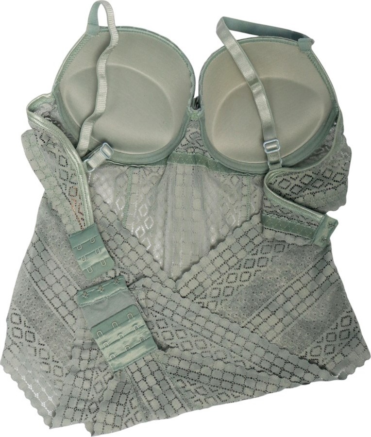 Hadiora Kadın Çağla Yeşili Dantelli Destekli Bodysuit görsel 2