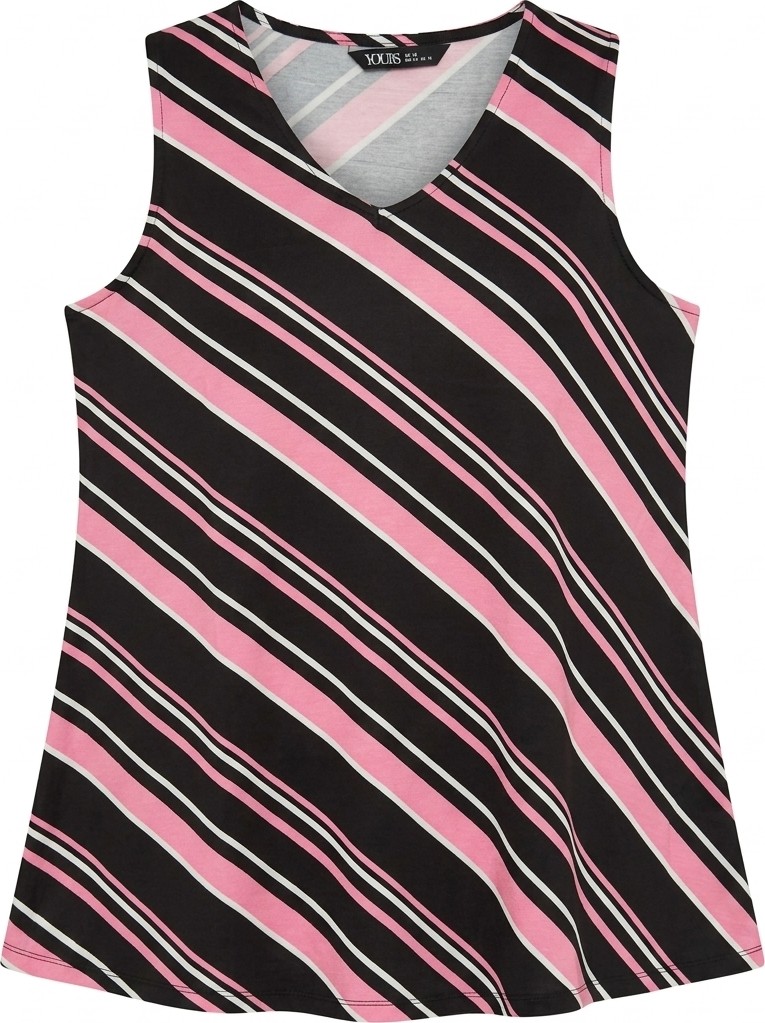 Stil Diva Çizgili Kolsuz T-Shirt görsel 5
