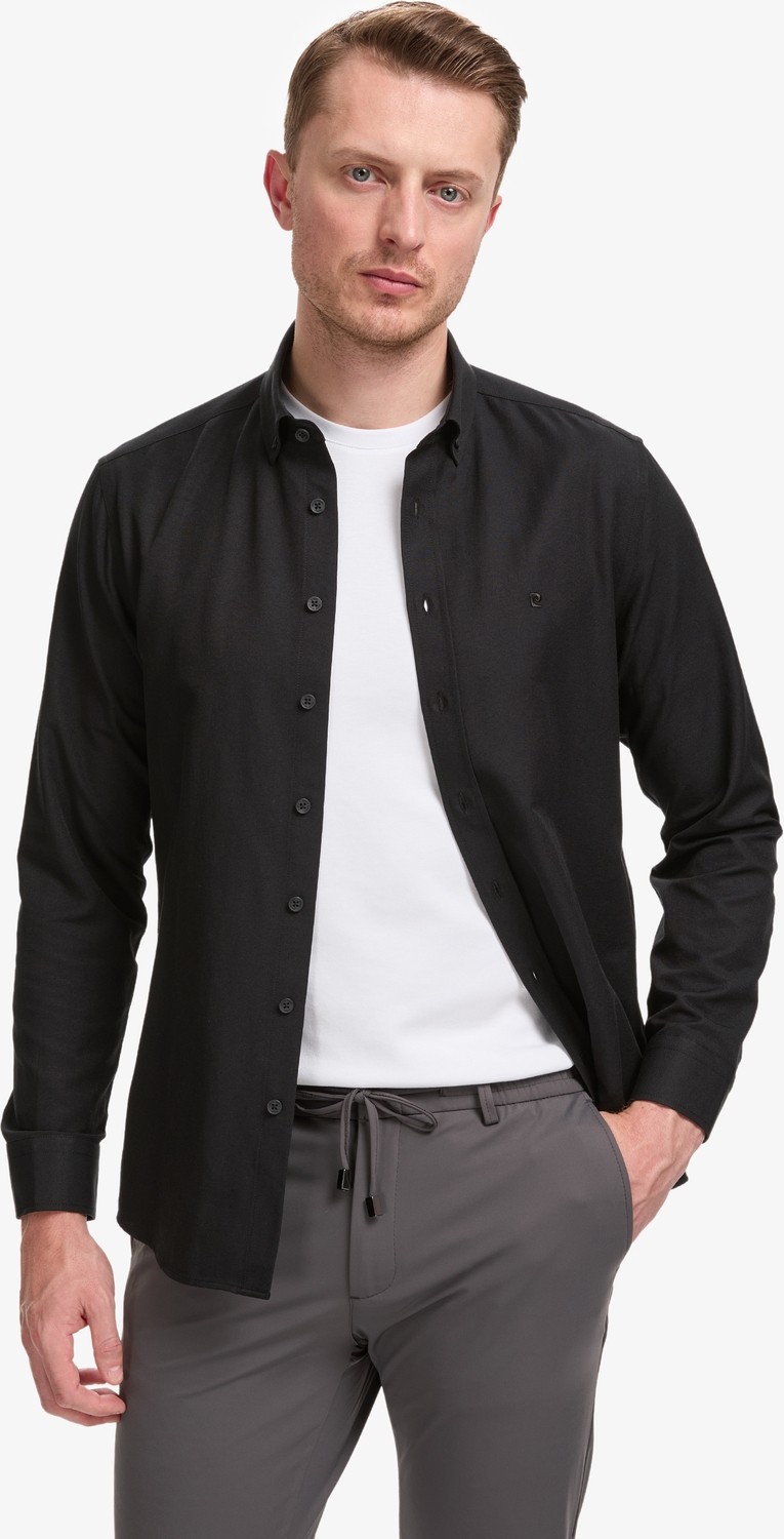 Pierre Cardin Erkek Bej Oxford Slim Fit Kolay Ütülenebilir Gömlek 50325365-VR011