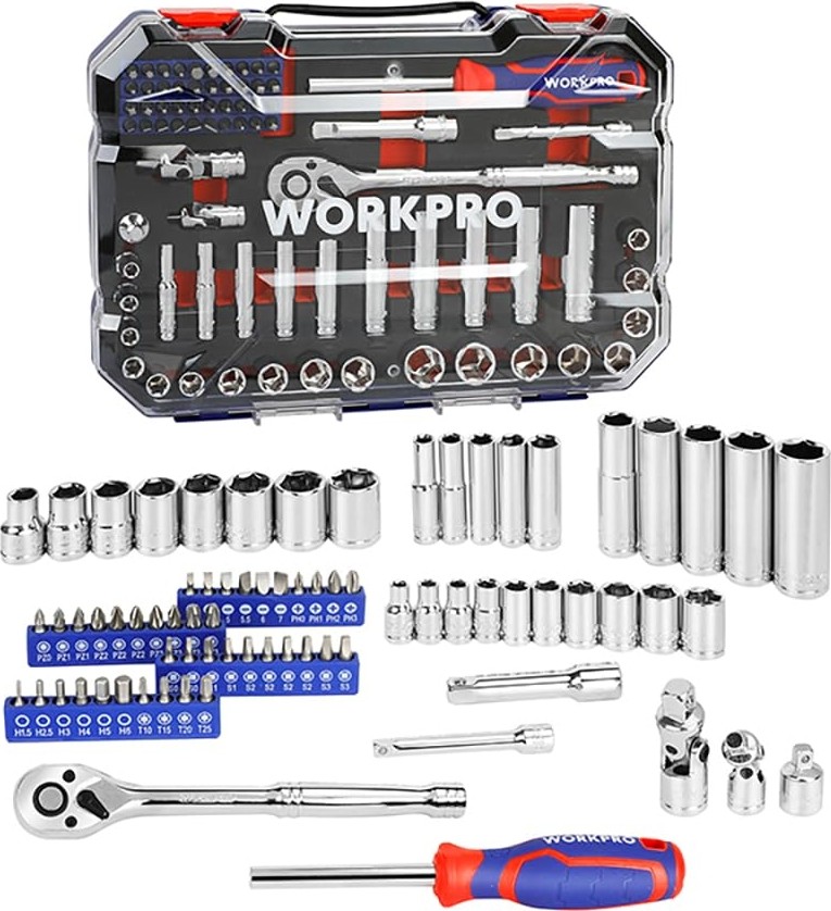 Die Grup Workpro WP202524 1/4'’ 3/8’’ Metrik 75 Parça Cr-V Profesyonel Lokma Takımı