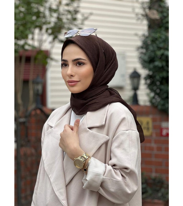 Güneş Bambu Kraş Eşarp (Tesettür Giyim, %100 Pamuk, Hafif, Rahat, Şık, Yüksek Kalite, Uygun Fiyat, Hijab, Shawl, Scarf, Lux, Original) görsel 3
