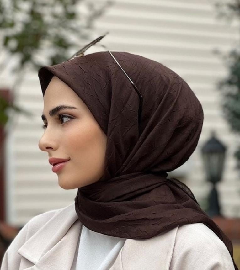 Güneş Bambu Kraş Eşarp (Tesettür Giyim, %100 Pamuk, Hafif, Rahat, Şık, Yüksek Kalite, Uygun Fiyat, Hijab, Shawl, Scarf, Lux, Original)