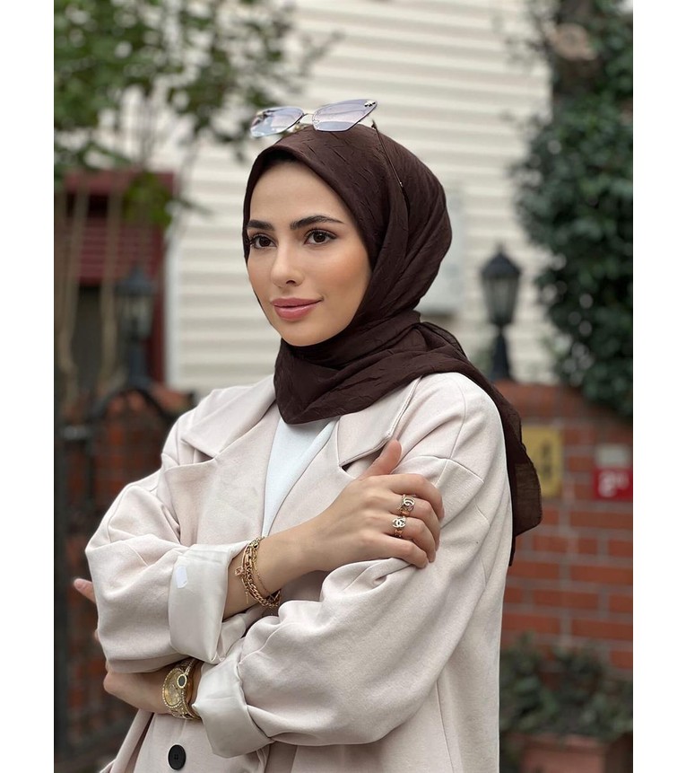 Güneş Bambu Kraş Eşarp (Tesettür Giyim, %100 Pamuk, Hafif, Rahat, Şık, Yüksek Kalite, Uygun Fiyat, Hijab, Shawl, Scarf, Lux, Original) görsel 4