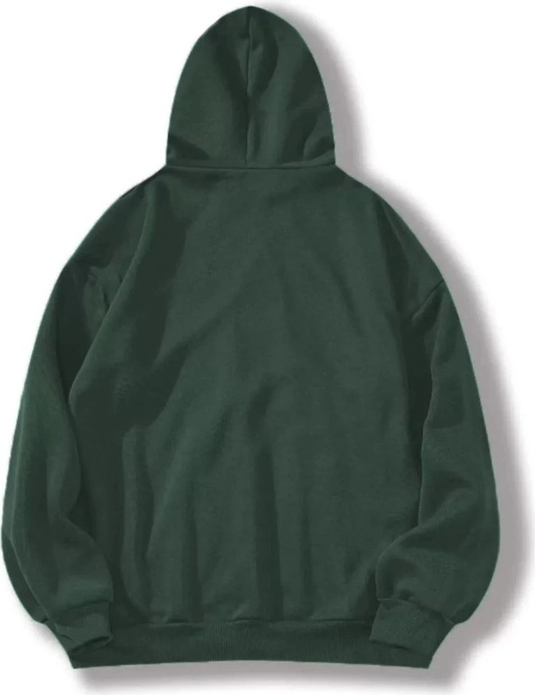 Tarz Yeri Kadın Kapüşonlu Kanguru Cepli 3 Iplik Pamuklu Düz Hoodie Sweatshirt - Haki görsel 2