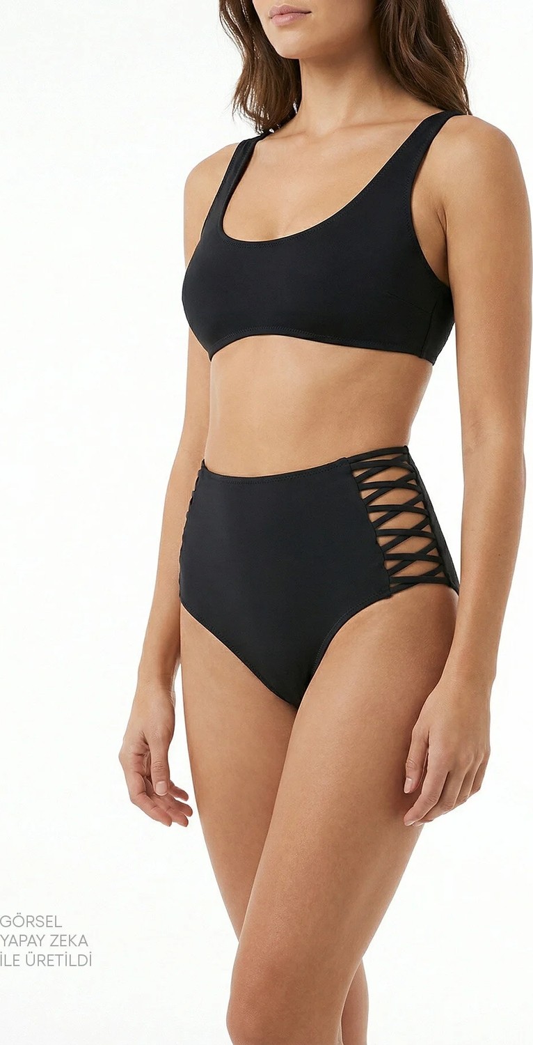 Penti Si̇yah High Fashion Yüksek Bel Bikini Altı görsel 4