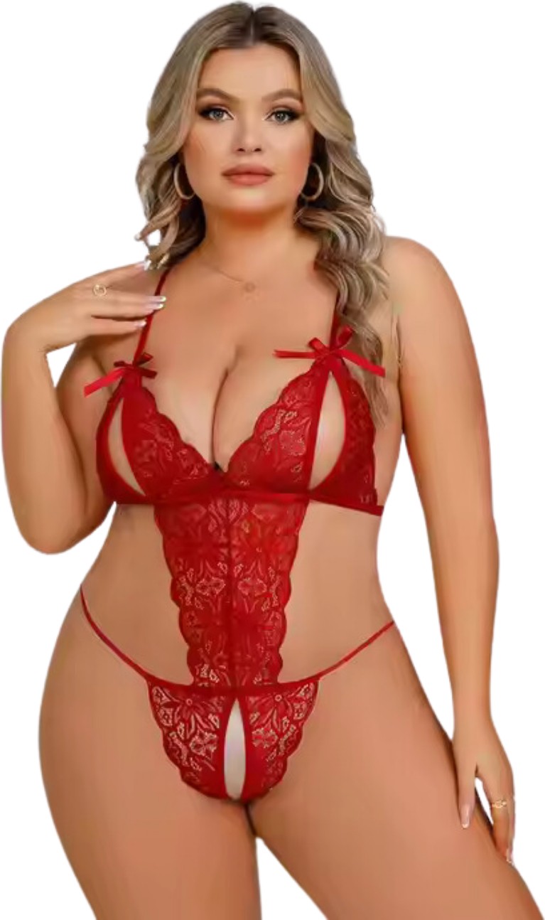 Yurt Marketing Büyük Beden Fantezi Kırmızı Dantelli Babydoll TG279250