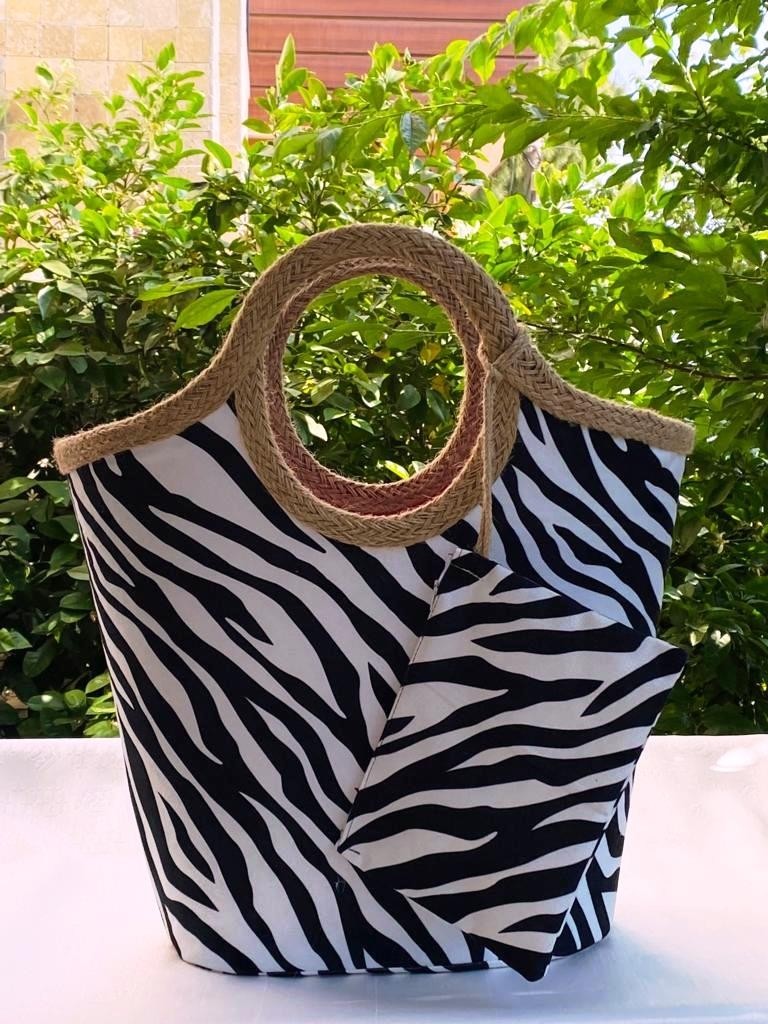 Çanta Tasarımcısı Plaj Çantası Zebra