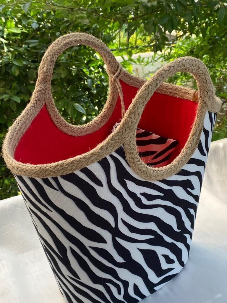 Çanta Tasarımcısı Plaj Çantası Zebra görsel 2