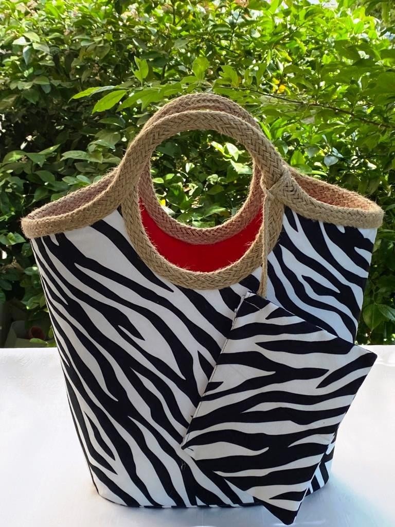 Çanta Tasarımcısı Plaj Çantası Zebra görsel 4