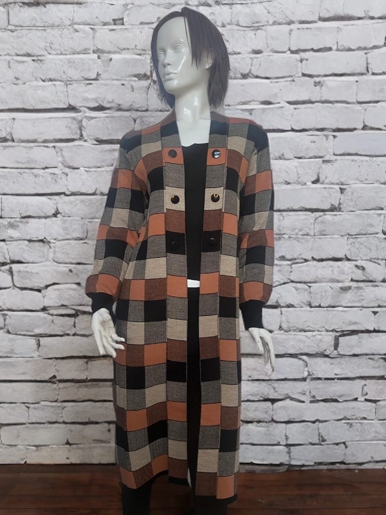 Çalıkuşu Triko Çalıkuşu Kareli Pike Örgü Hırka M2368 görsel 3