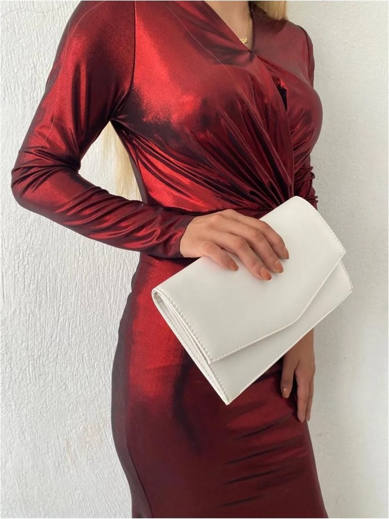 Sh Poly 1 Saten Siyah Abiye Çanta Clutch Portföy Askılı Omuz ve El Çantası 2023 görsel 5