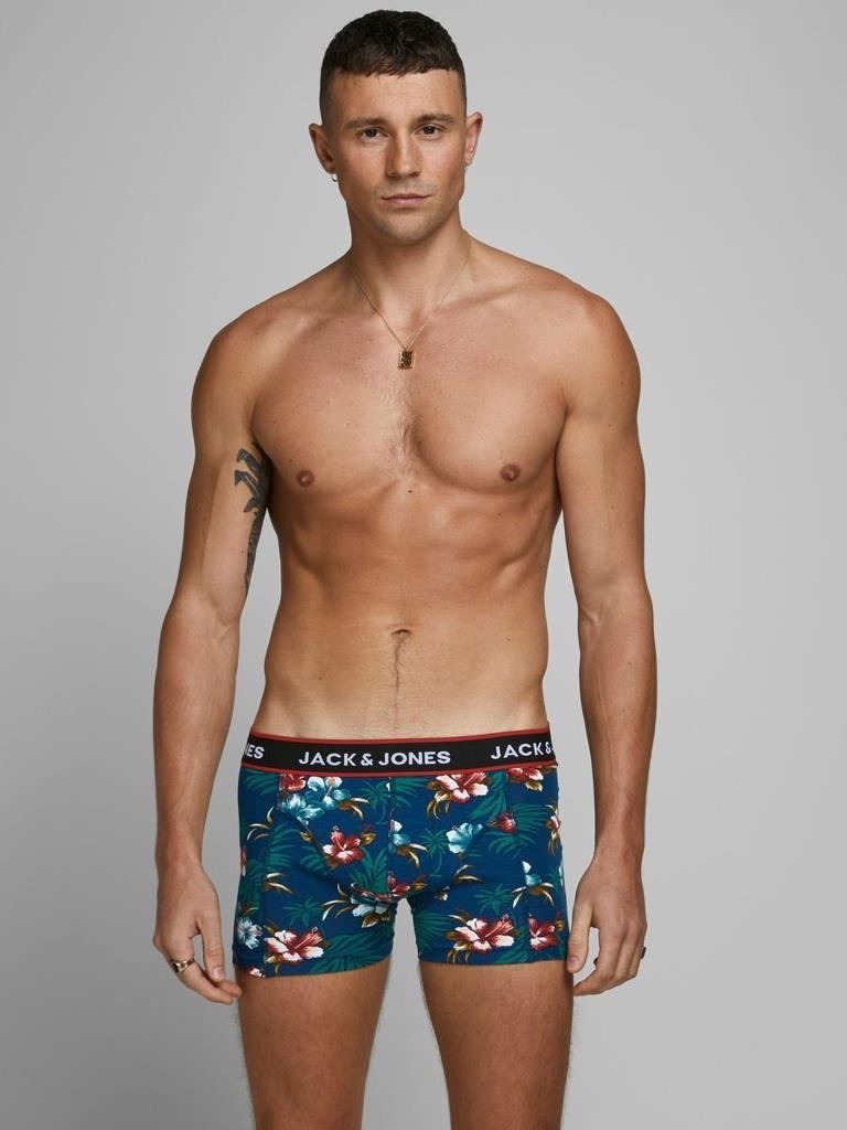 Jack & Jones Jacflower Trunks 3 Pack Noos Erkek Siyah Boxer 12171253-Black görsel 5