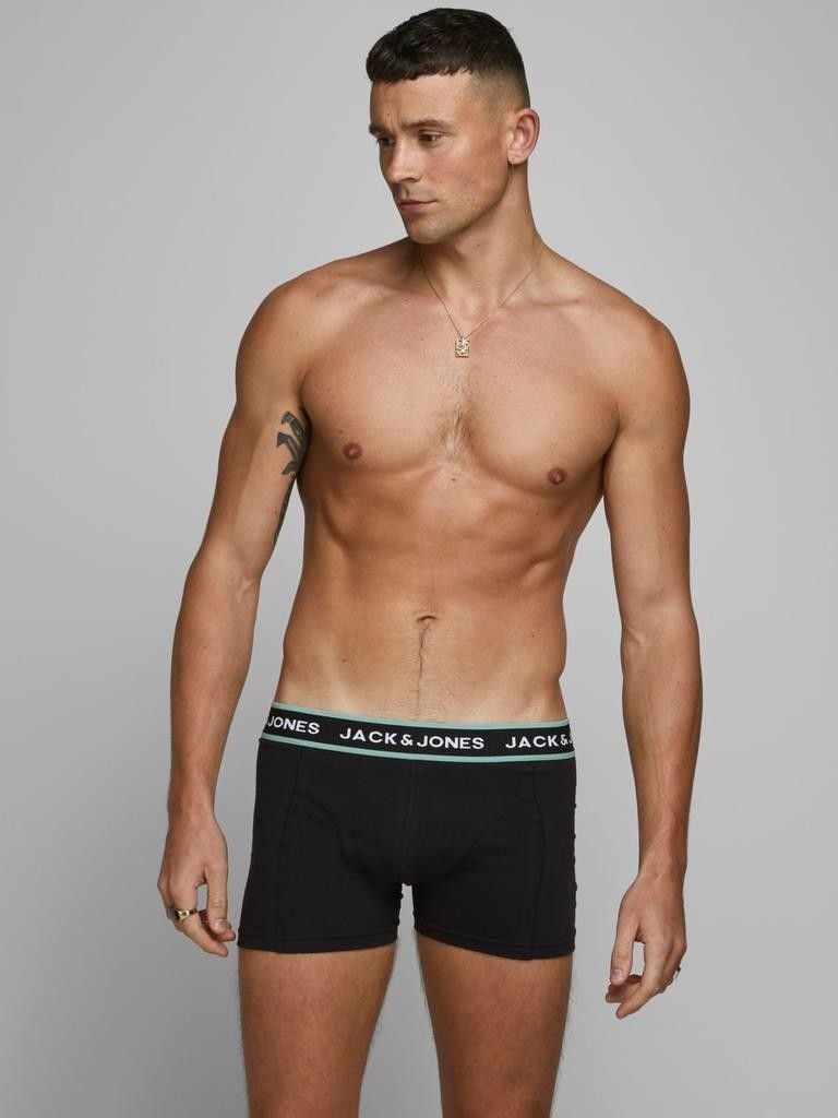 Jack & Jones Jacflower Trunks 3 Pack Noos Erkek Siyah Boxer 12171253-Black görsel 6