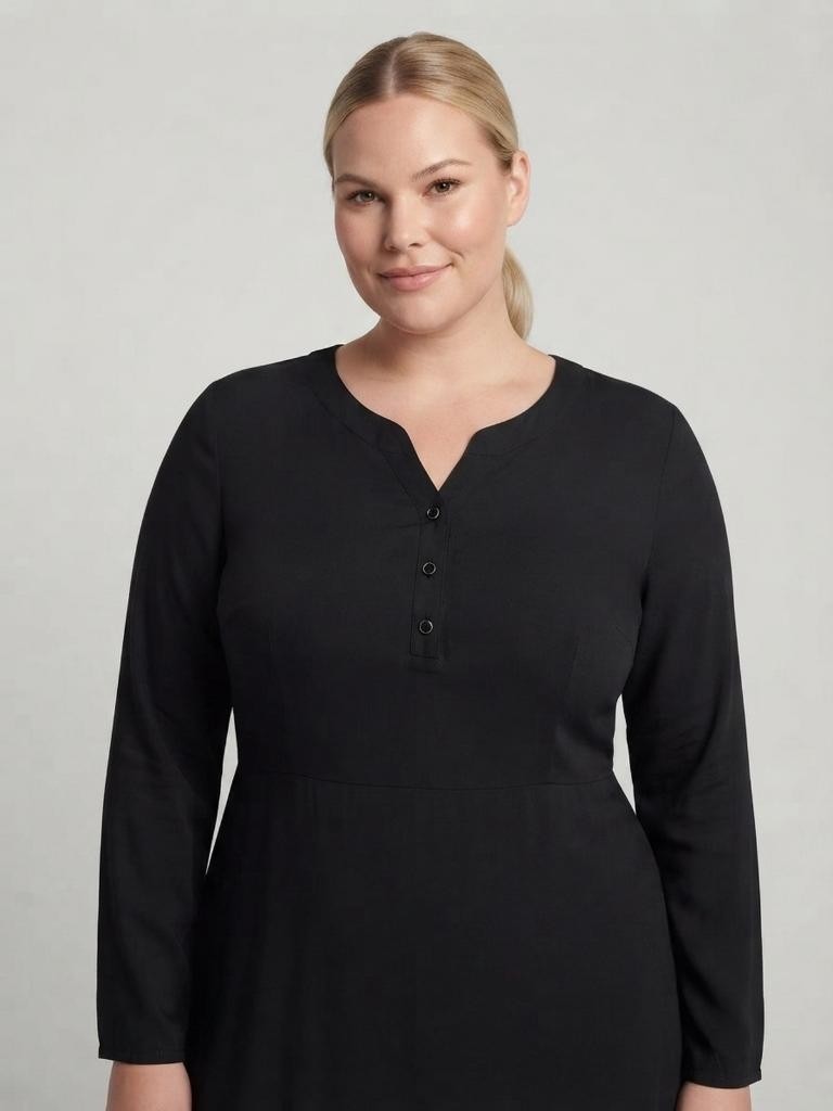Sedef Moda Büyük Beden Siyah Düz Tesettür Anne Elbisesi Xl-4xl görsel 7