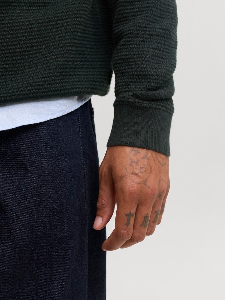 Jack & Jones Jack Jones Erkek Örgü Pamuklu Kazak 12295909 görsel 3