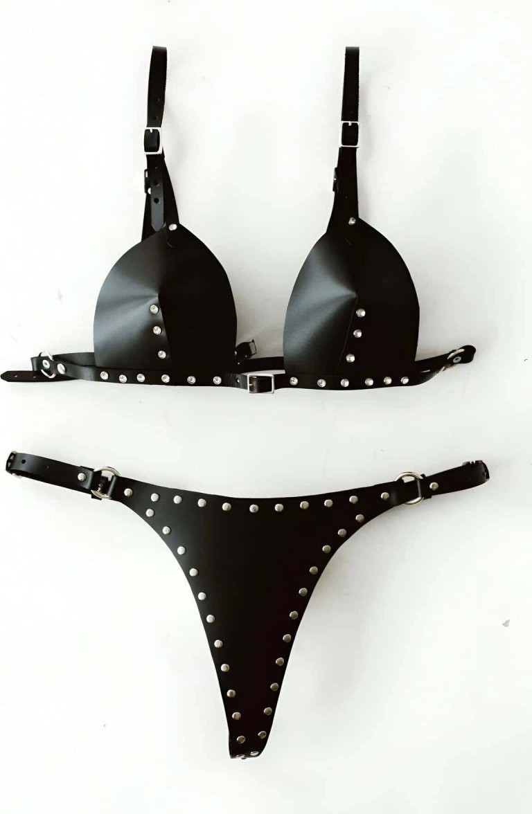 Aesco Seksi Deri Göğüs ve Külot Harness - BRF849 görsel 2