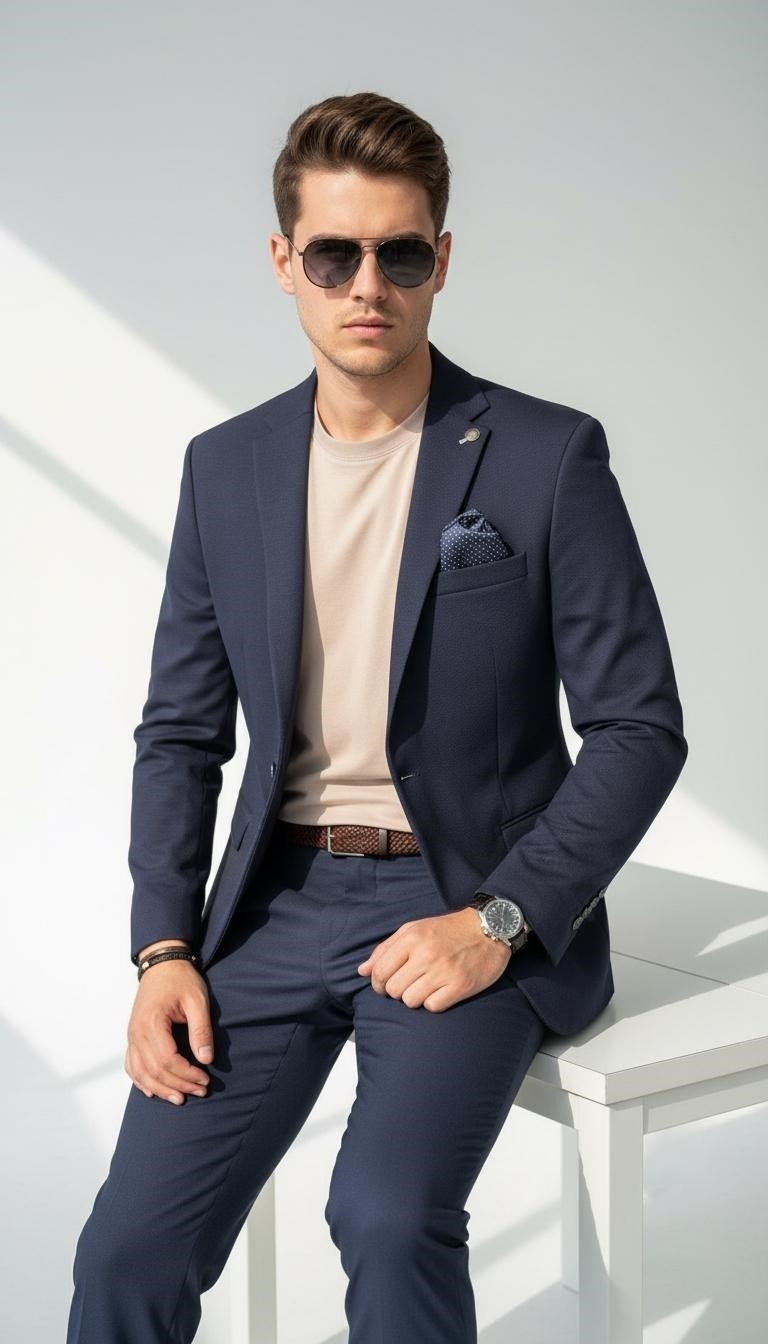 Plus Scorpion Erkek Italyan Kesim Tek Düğmeli Blazer Ceket, Klasik ve Modern Şıklık görsel 3