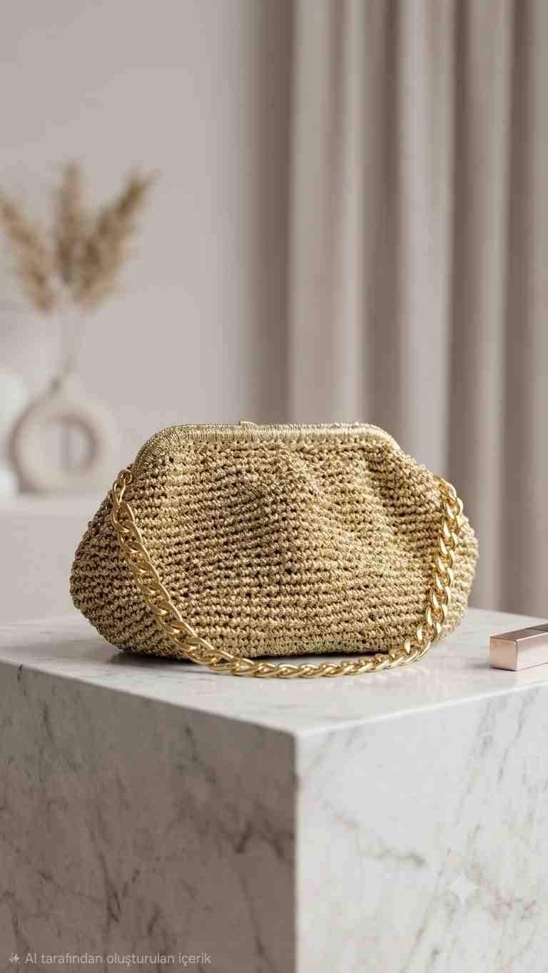 Sway Zincir Askılı Gold Renk Clutch