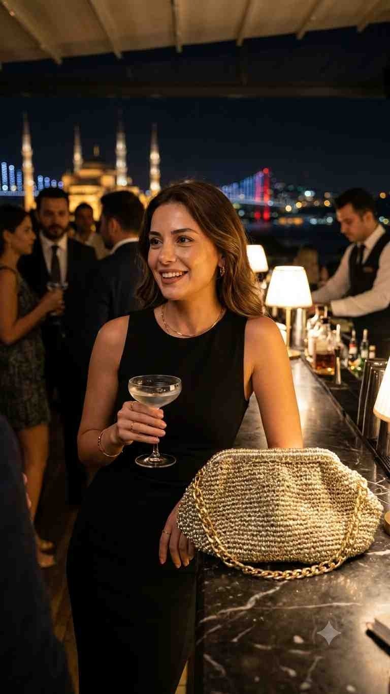 Sway Zincir Askılı Gold Renk Clutch görsel 2