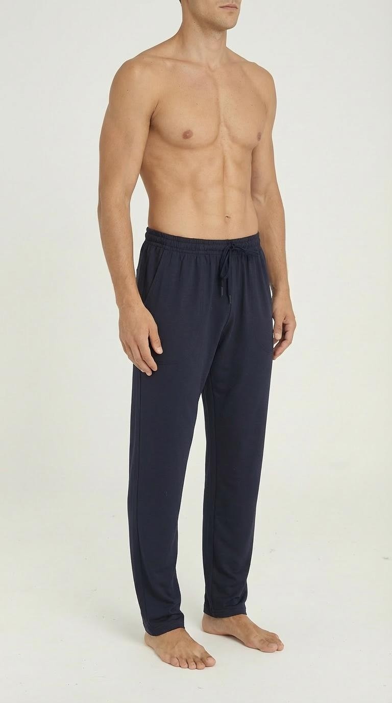 Kly Erkek Lacivert Tek Alt Pijama Altı Rahat Kesim Konforlu Yapı C6T4N01 görsel 5