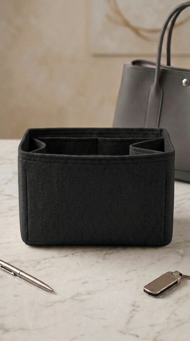 Marjinal W Club Tek Suluklu Çanta İçi Organizer Siyah 28x15x12 görsel 4