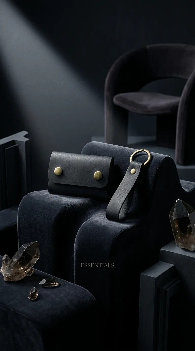 Late Bag %100 Hakiki Deri El Yapımı Mini Kartlık ve Anahtarlık Seti - Minimalist Unisex Cüzdan 6x9 cm görsel 5