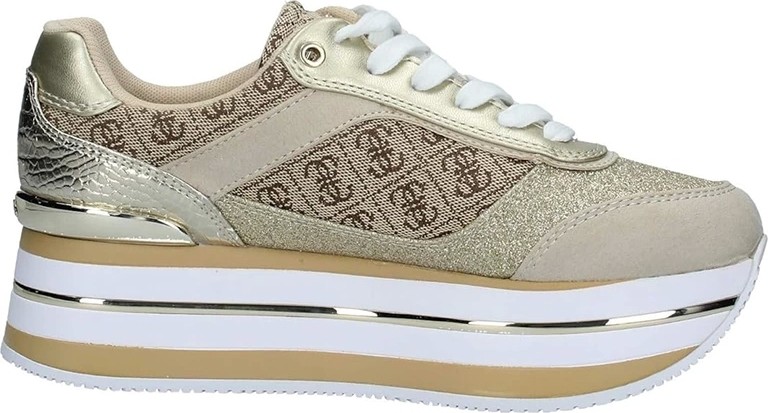 Guess Kadın Kalın Tabanlı Gold Logolu Sneaker Düz Taban ile Şık ve Rahat Ayakkabı görsel 2