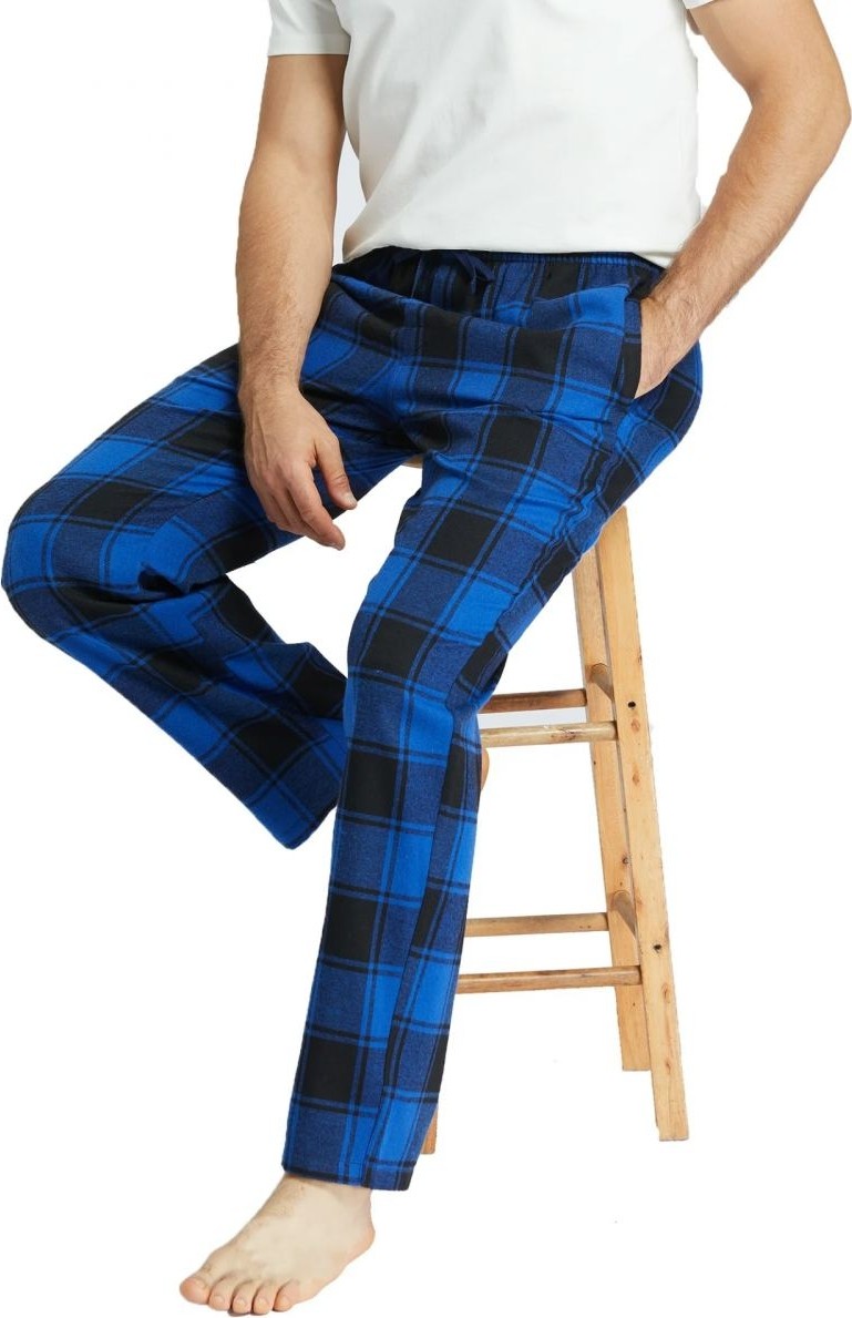 Melonika Pijalüx Erkek Kareli Poplin Cepli Alt Pijama görsel 3