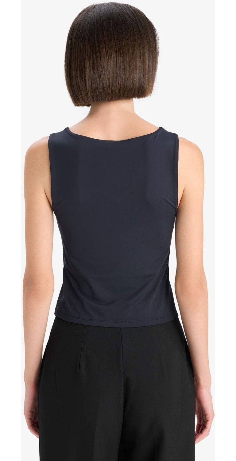 DeFacto Slim Fit Basic Kare Yaka Atlet C2622AX25AU görsel 6