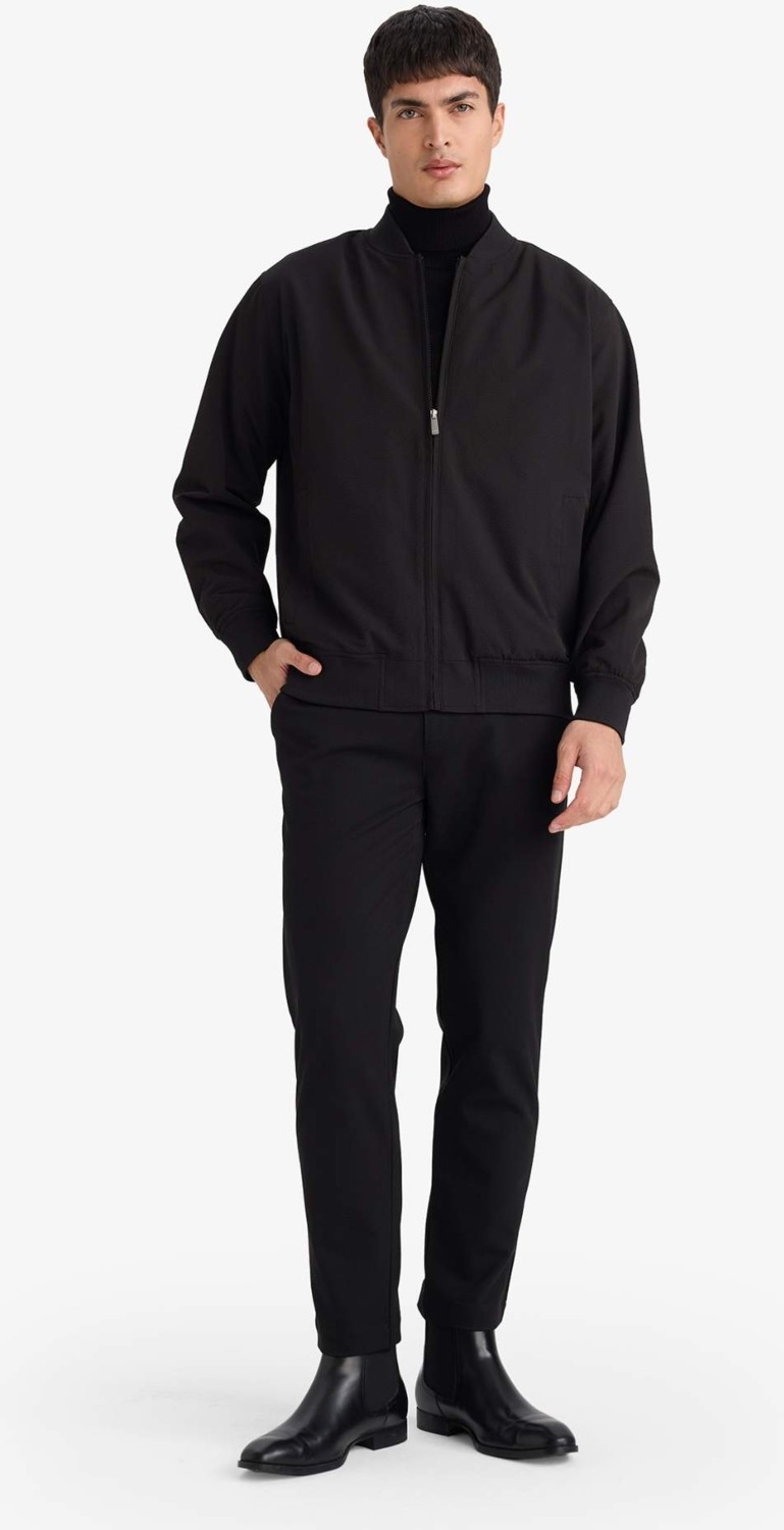 DeFacto Slim Fit Astarlı Fermuarlı Krinkıl Mont F9679AX26SP görsel 2