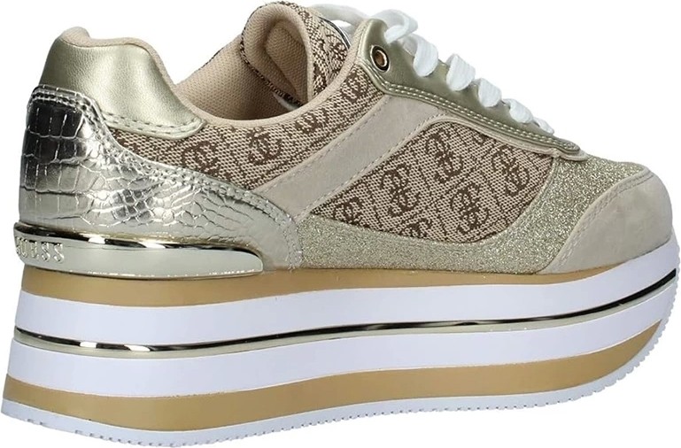 Guess Kadın Kalın Tabanlı Gold Logolu Sneaker Düz Taban ile Şık ve Rahat Ayakkabı görsel 3