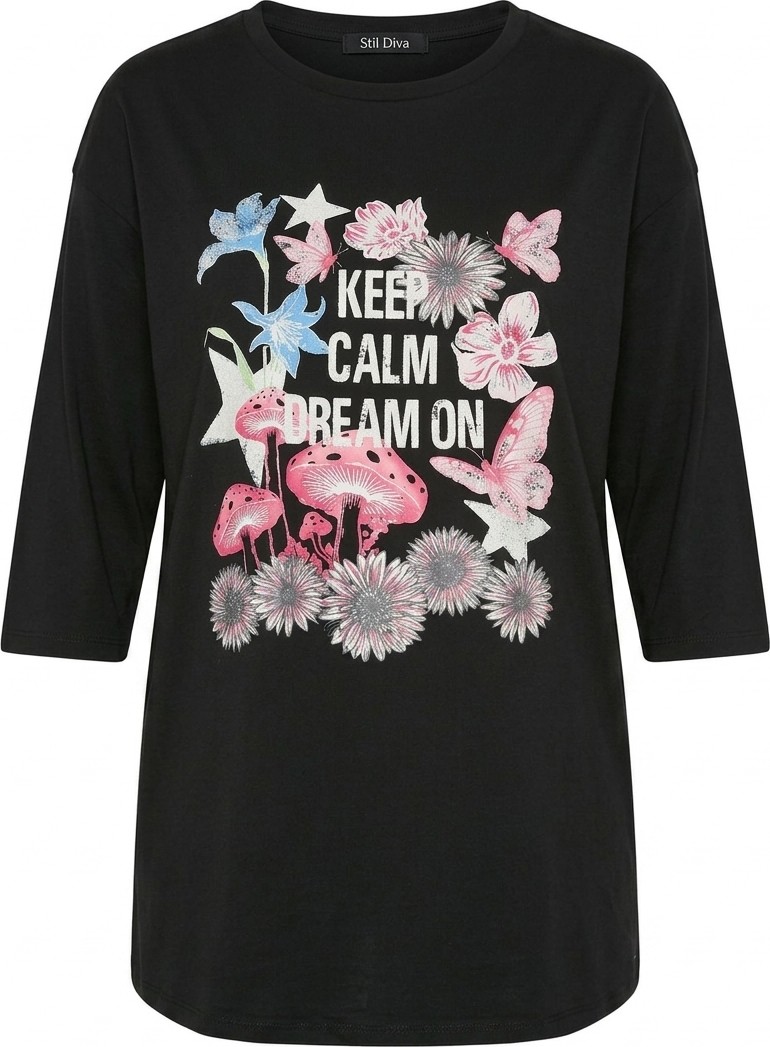 Stil Diva Çiçek Baskılı T-Shirt görsel 5