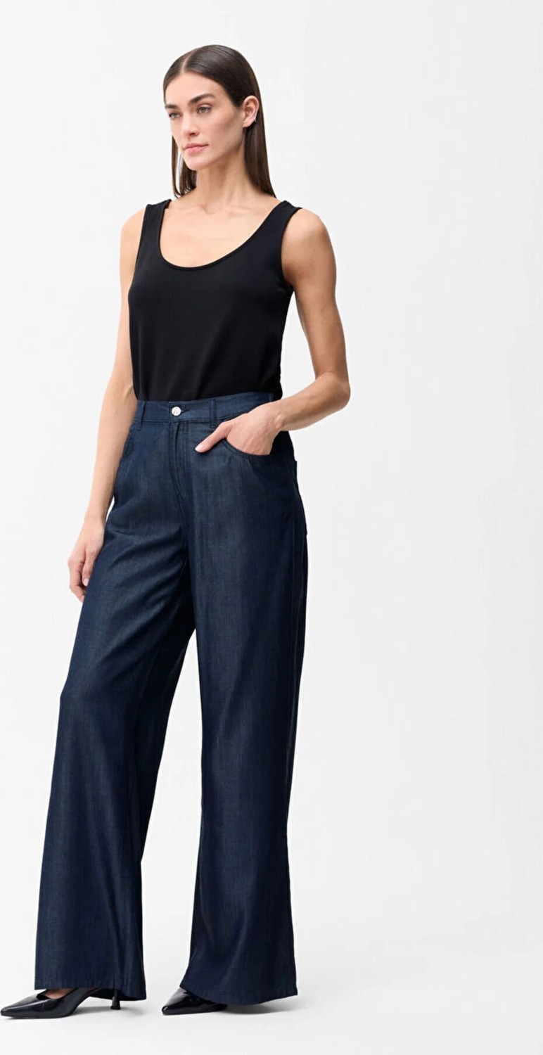 Love My Body Beli Lastikli Pantolon Lacivert 153LO049000 görsel 2