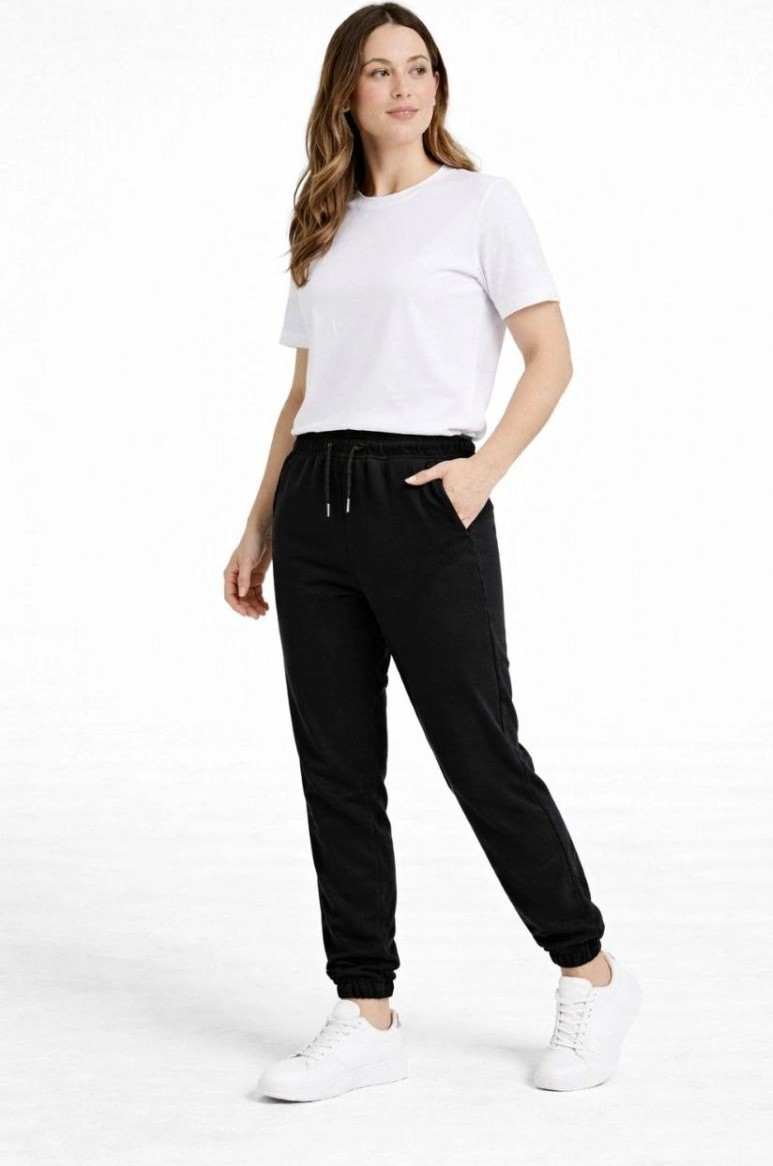 Kadın Jogger Eşofman Altı , Cepli, Paça Lastilkl ,spor Pantolon - Siyah görsel 3