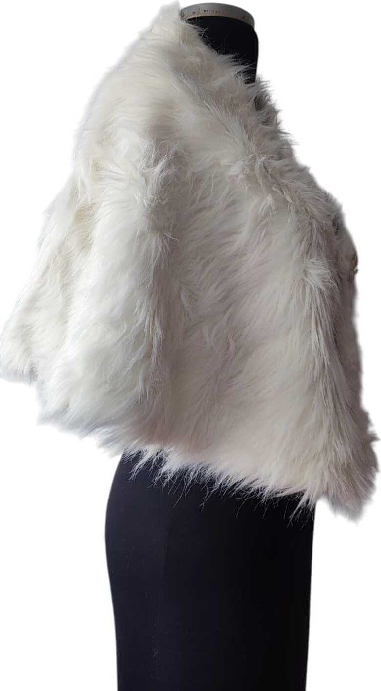 Moda Nur Pelerin, Kürk Bolero, Beyaz Bolero ,gelin Bolero 1.40*50 cm görsel 3