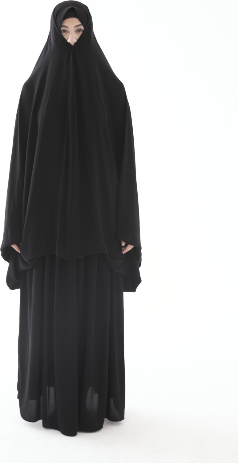 Rahatzade Soft Krep Çarşaf iğneli içten Peçeli Model görsel 2