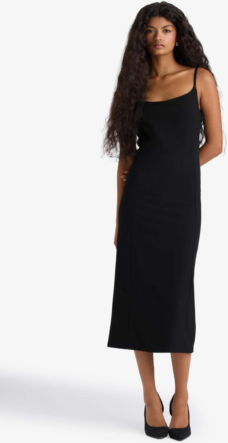 DeFacto Bodycon Vücudu Saran İnce Askılı Midi Elbise F9263AX25WN görsel 2
