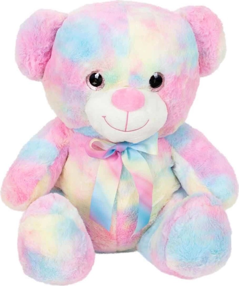 Akıllı Bayi Gökkuşağı Renkli Peluş Ayı 45 cm
