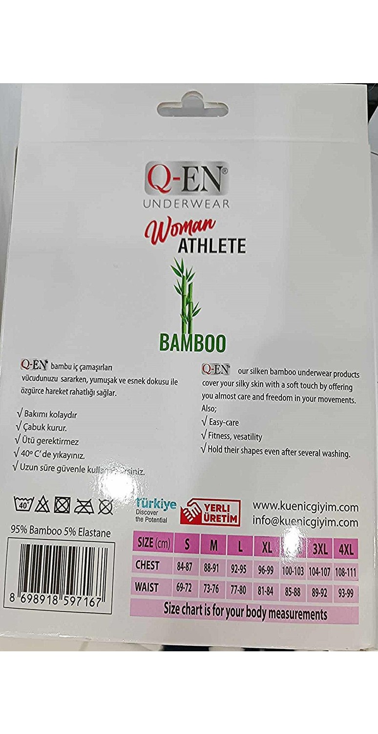 Q-En Kadın Bambu Likralı Ip Askılı Atlet 700 - 6 Adet görsel 2