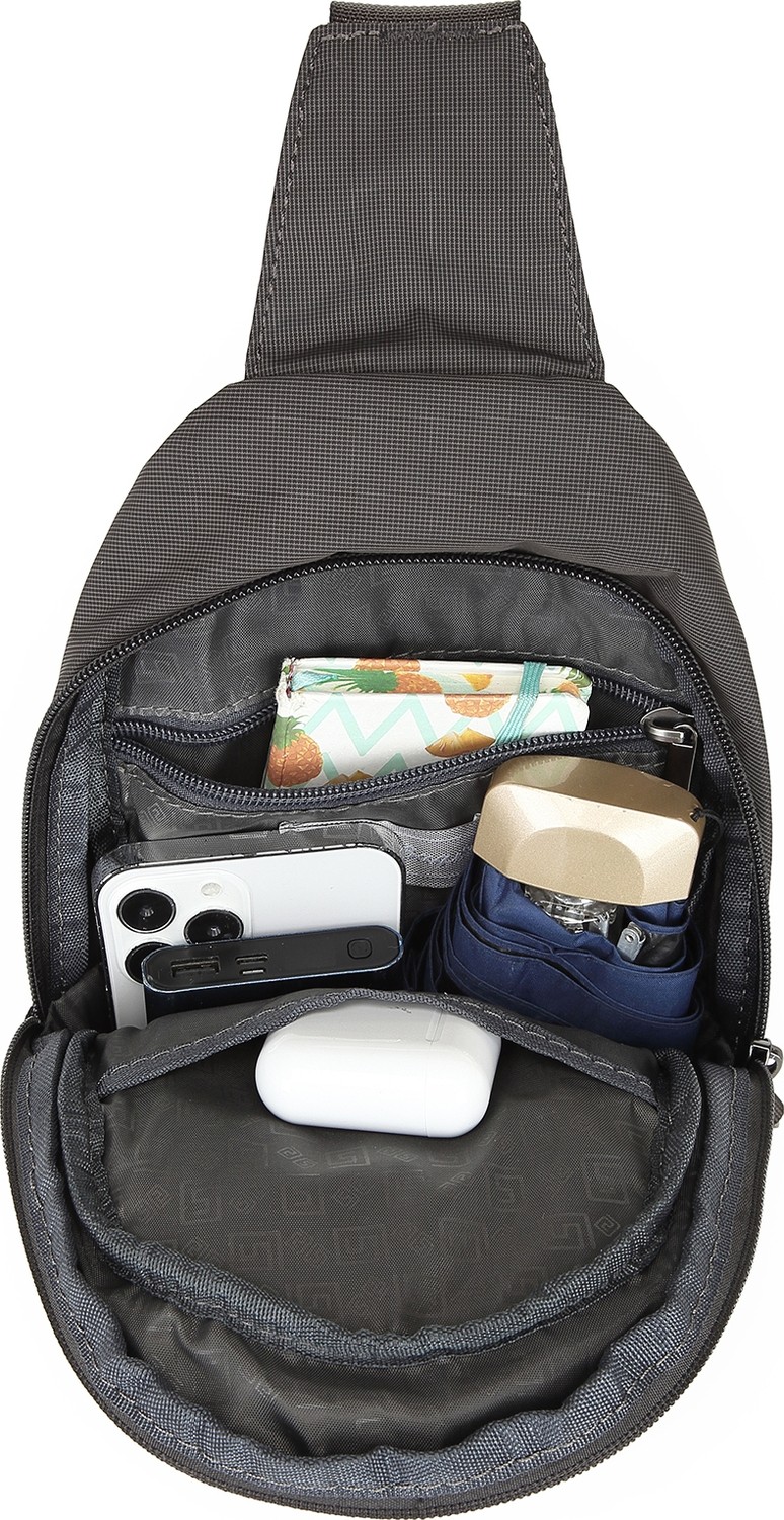 Smart Bags Smart Unisex Body Bag Tasarım Vücut Sırt ve Göğüs Çantası Ayarlanabilir Askılı Gri görsel 5
