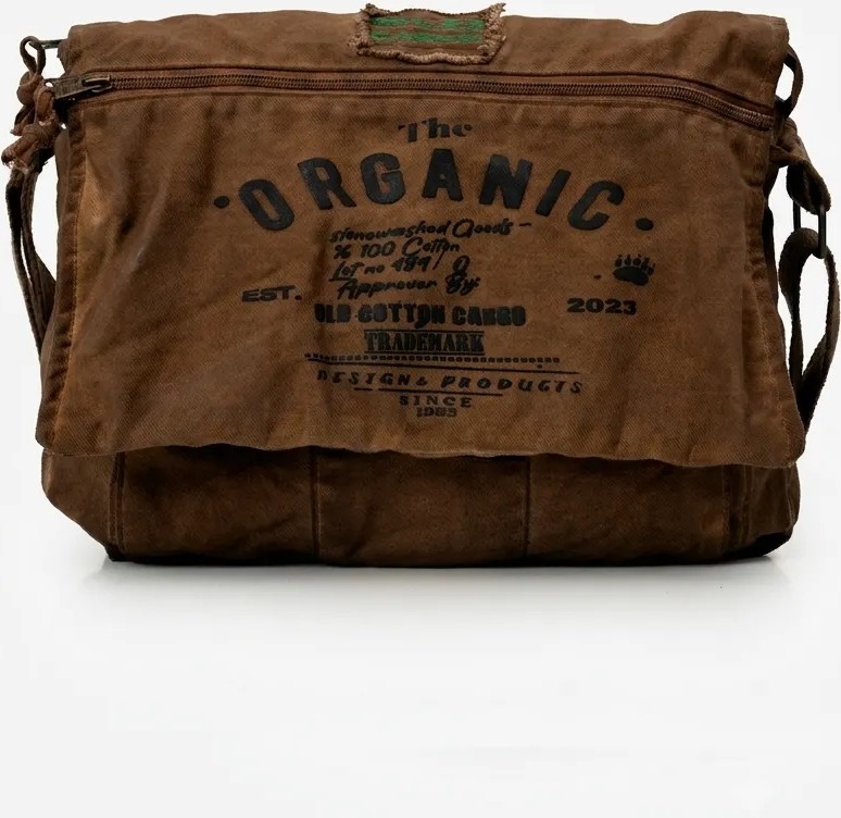 Old Cotton Cargo Old Cotton 8128 Salaş Kanvas Omuz Postacı Antrasit Siyah Laptop Okul Seyahat Günlük Vintage Kumaş Çanta