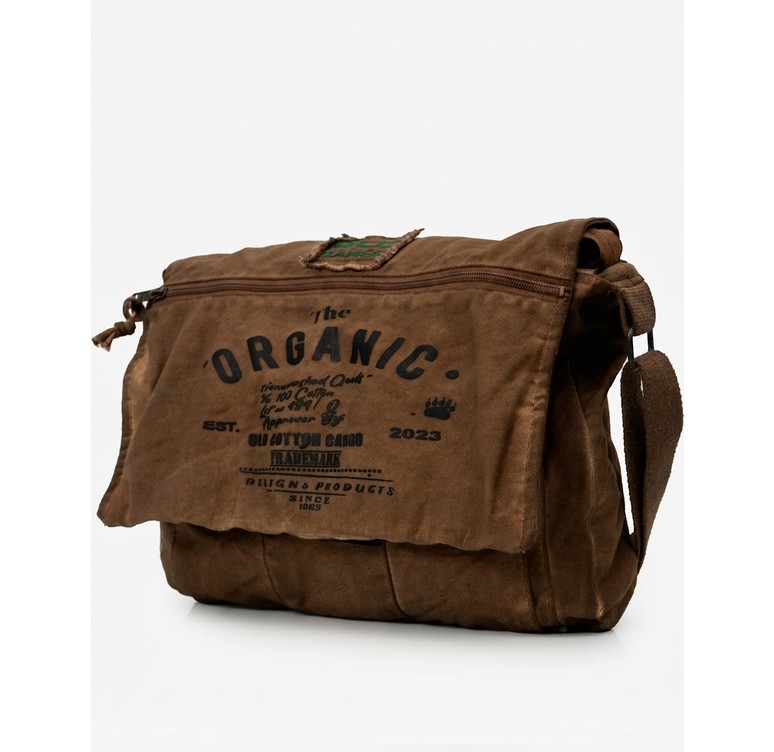 Old Cotton Cargo Old Cotton 8128 Salaş Kanvas Omuz Postacı Antrasit Siyah Laptop Okul Seyahat Günlük Vintage Kumaş Çanta görsel 2
