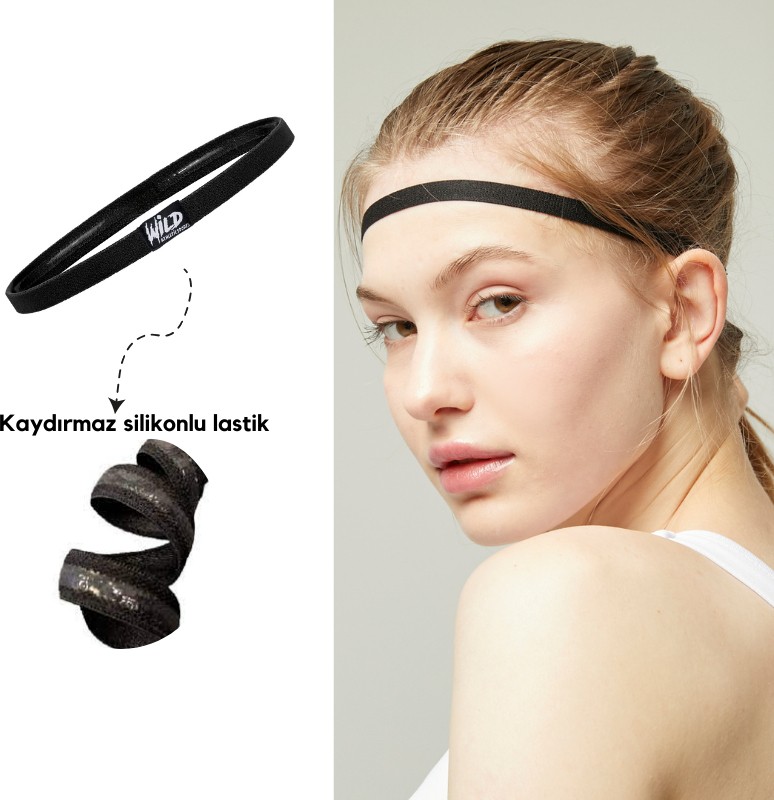 Wild Athletic Sports Wild Athletic Kaydırmaz Silikonlu Spor Saç Bandı Tokası Tekli Wildflex