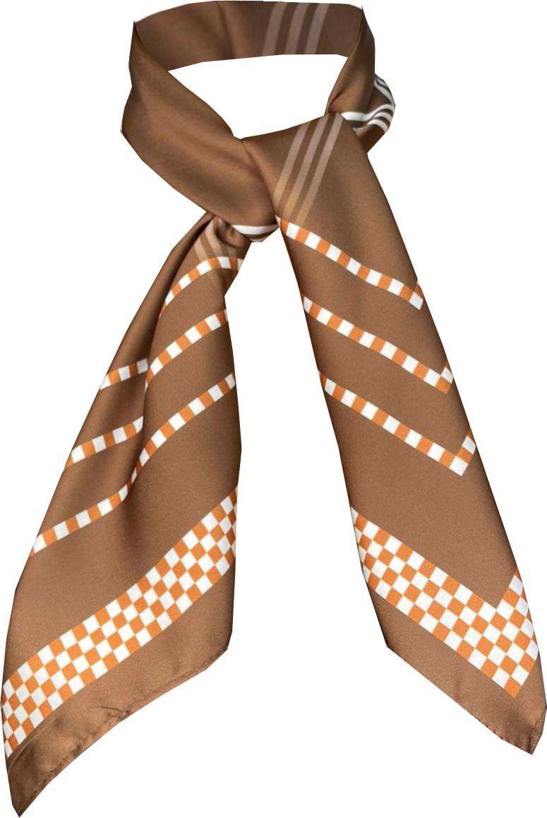Bolder Nil Scarf Brown/ecru 70*70 cm Fular Eşarp görsel 3