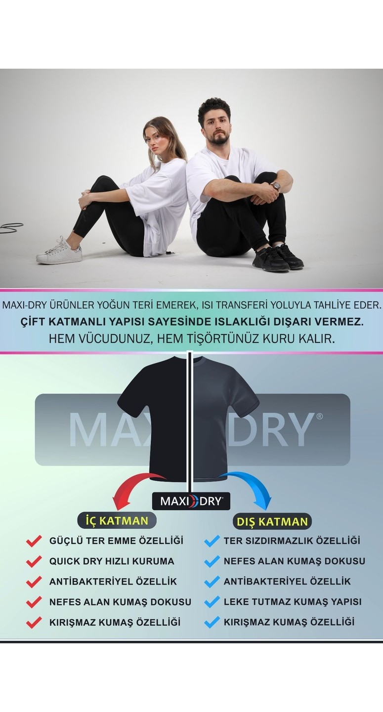 Maxi-Dry Erkek Atlet Aşırı Terleme Önleyici, Çift Katmanlı, Islaklık Sızdırmaz, Nefes Alabilen Iç Giyim görsel 8