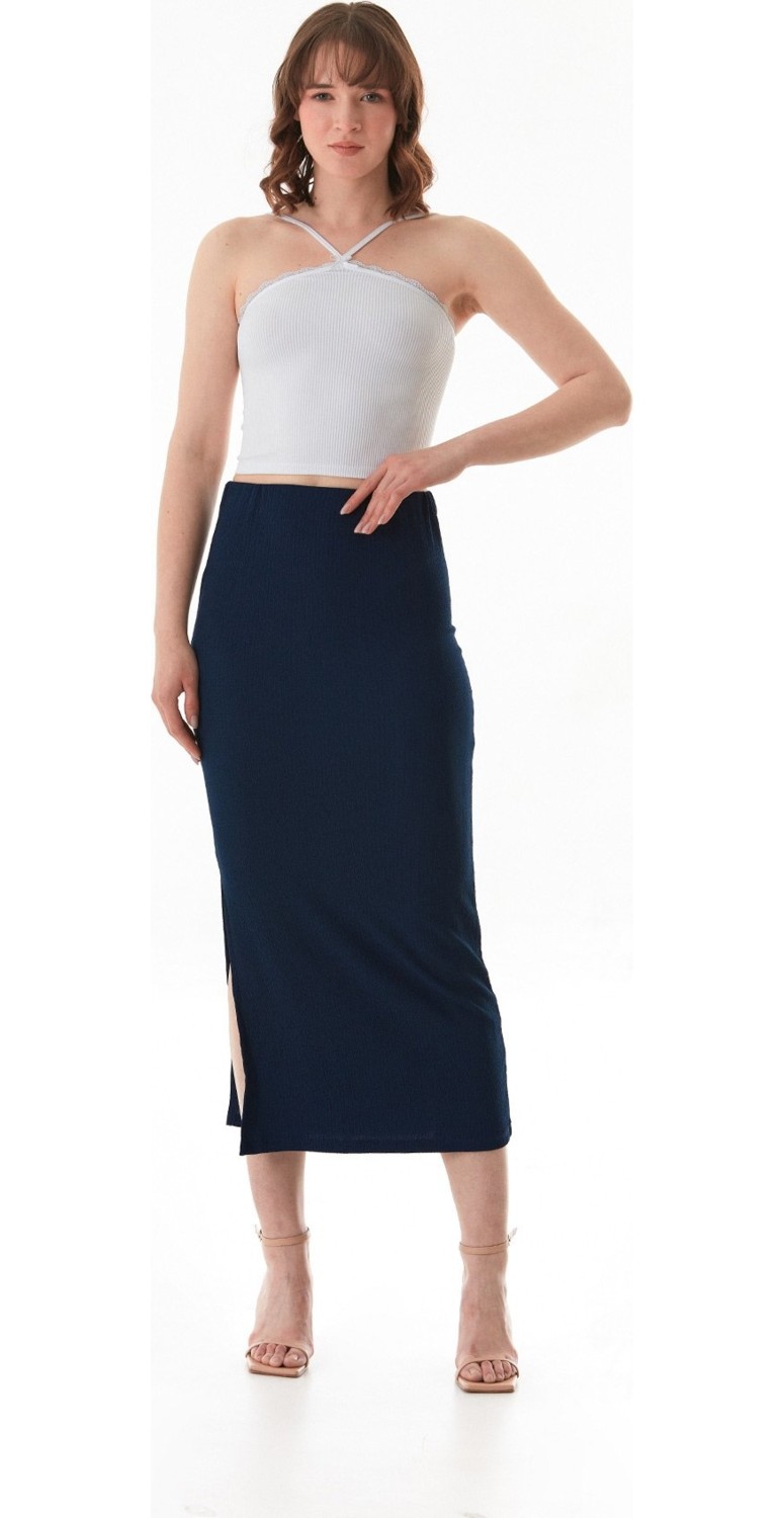 FullaModa Fitilli Çapraz Askılı Crop Body görsel 2