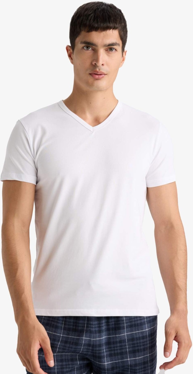 DeFacto Slim Fit V Yaka Tişört L4884AZ25AU görsel 4