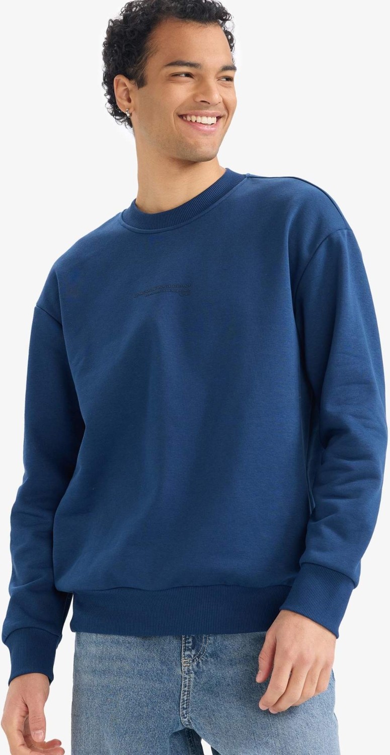 DeFacto Boxy Fit Bisiklet Yaka İçi Yumuşak Tüylü Baskılı Sweatshirt X8282AZ25AU